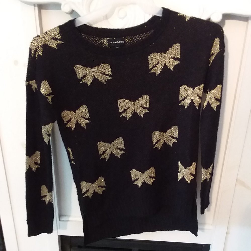 Black and Gold Bow Sweater